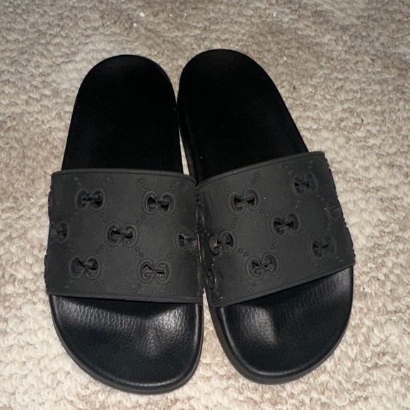 Black Slide Sandals - Picture 1 of 2